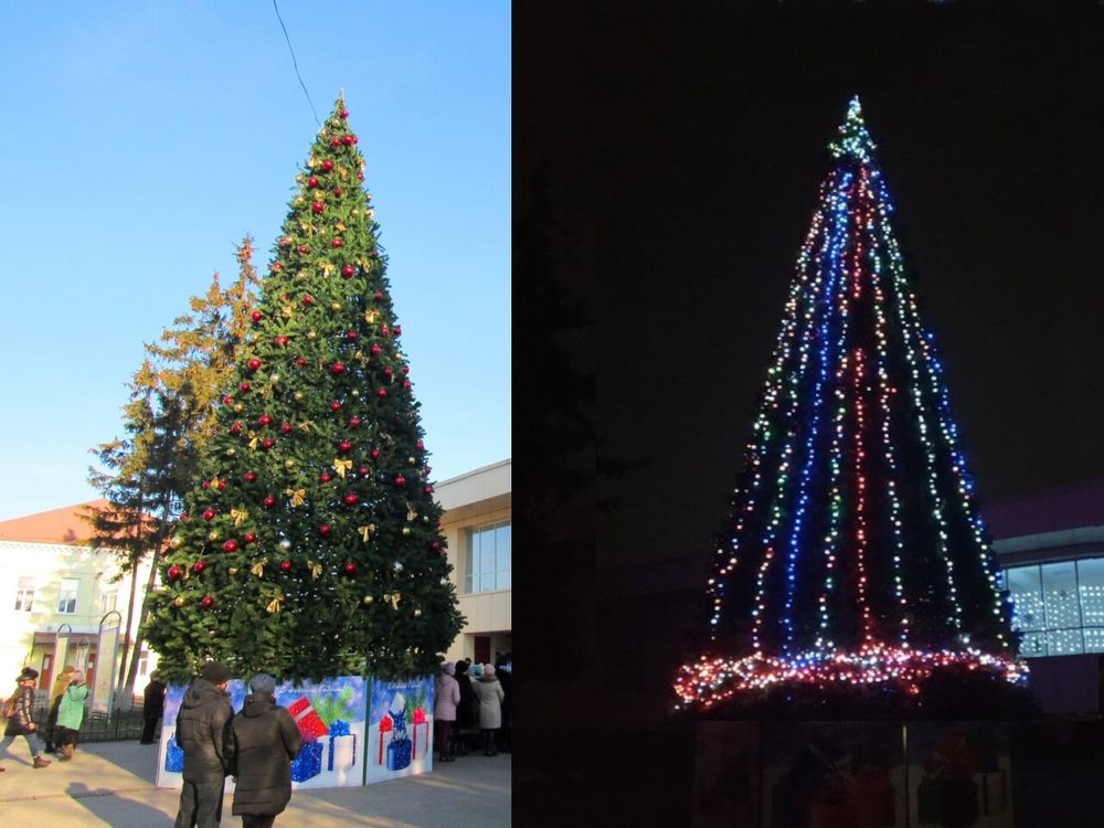 уличная гирлянда на елку