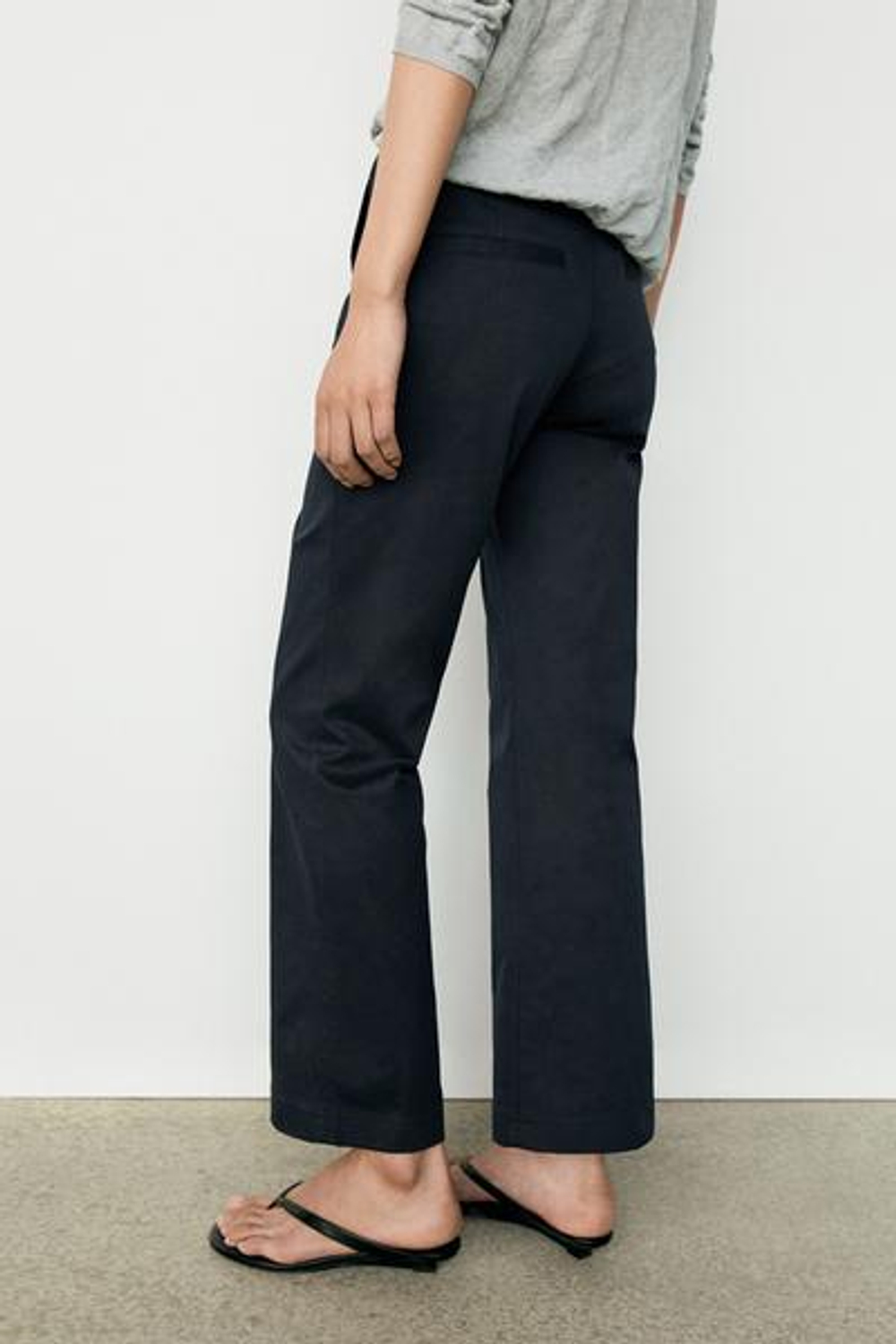 Massimo Dutti Эластичные хлопковые брюки-клеш, глубокий синий