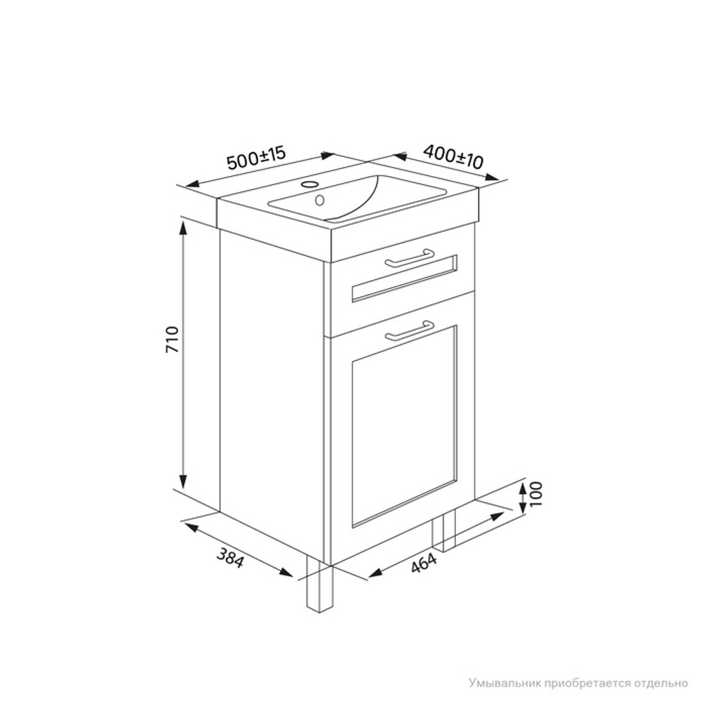 Тумба напольная IDDIS New Sena, 50 см, белая/под дерево, NSE50W1i95