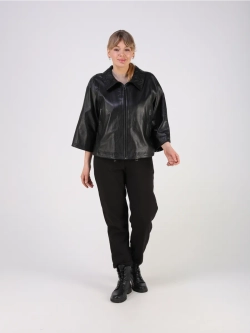 Кожаная куртка демисезонная натуральная оверсайз