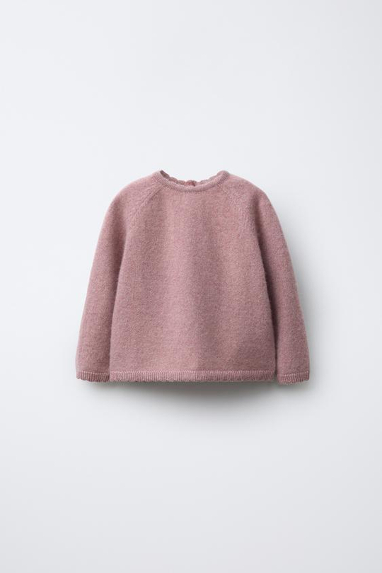 ZARA СВИТЕР ИЗ 100% КАШЕМИРА, СВЕТЛО-РОЗОВЫЙ