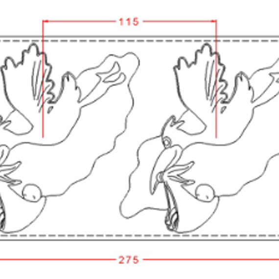 525 | Форма &quot;Аист и малыш&quot; (275*135 мм)