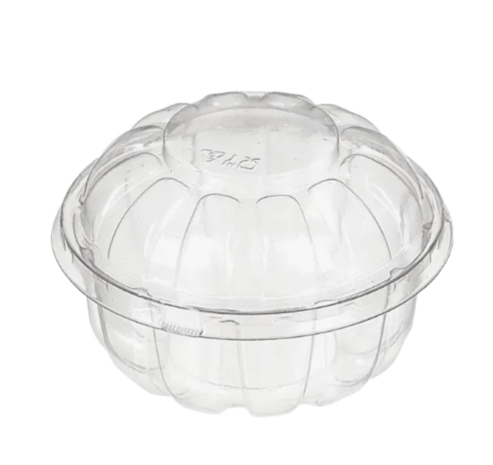 Креманка круглая 200мл прозрачная с крышкой