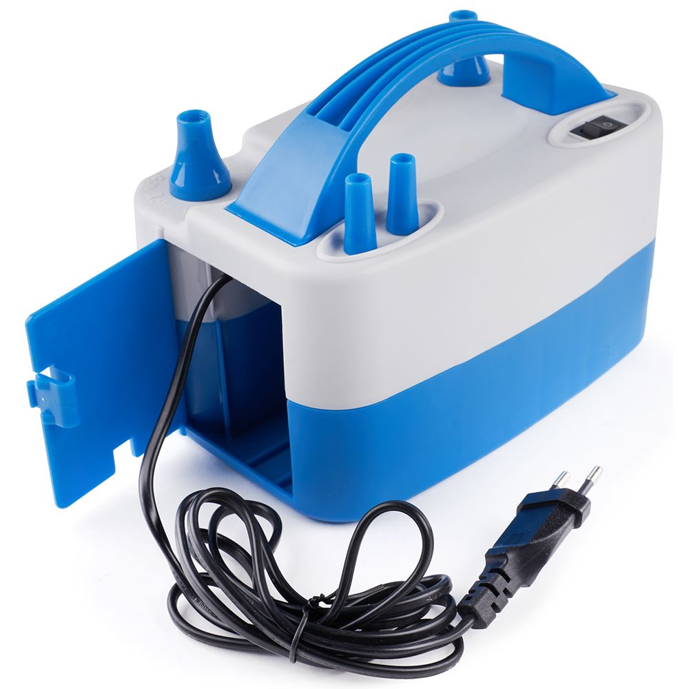 Компрессор, 2 нажимных клапана надува, Серый/Синий, 600 ватт, 1 шт.