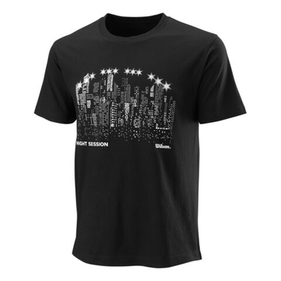 Мужское теннисное поло Wilson Night Skyline Tech T-Shirt Men - Black, White