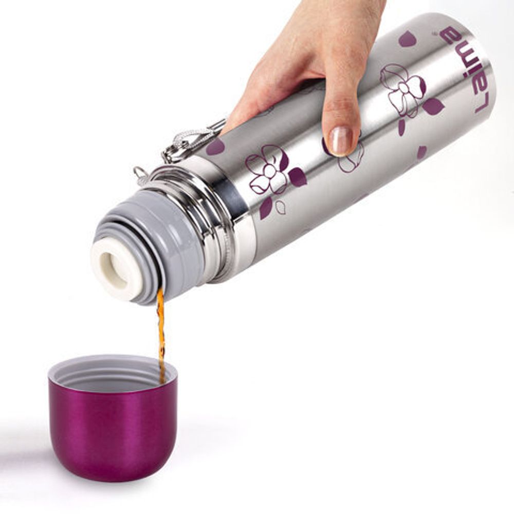 Термос LAIMA с узким горлом, 0,5 л, нержавеющая сталь, с рисунком, 601410