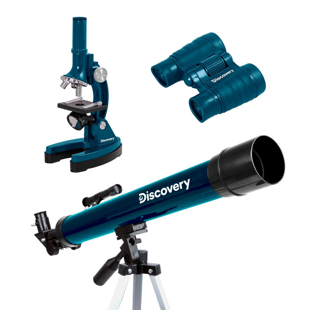 Набор Discovery Scope 3 с книгой: телескоп, бинокль, микроскоп