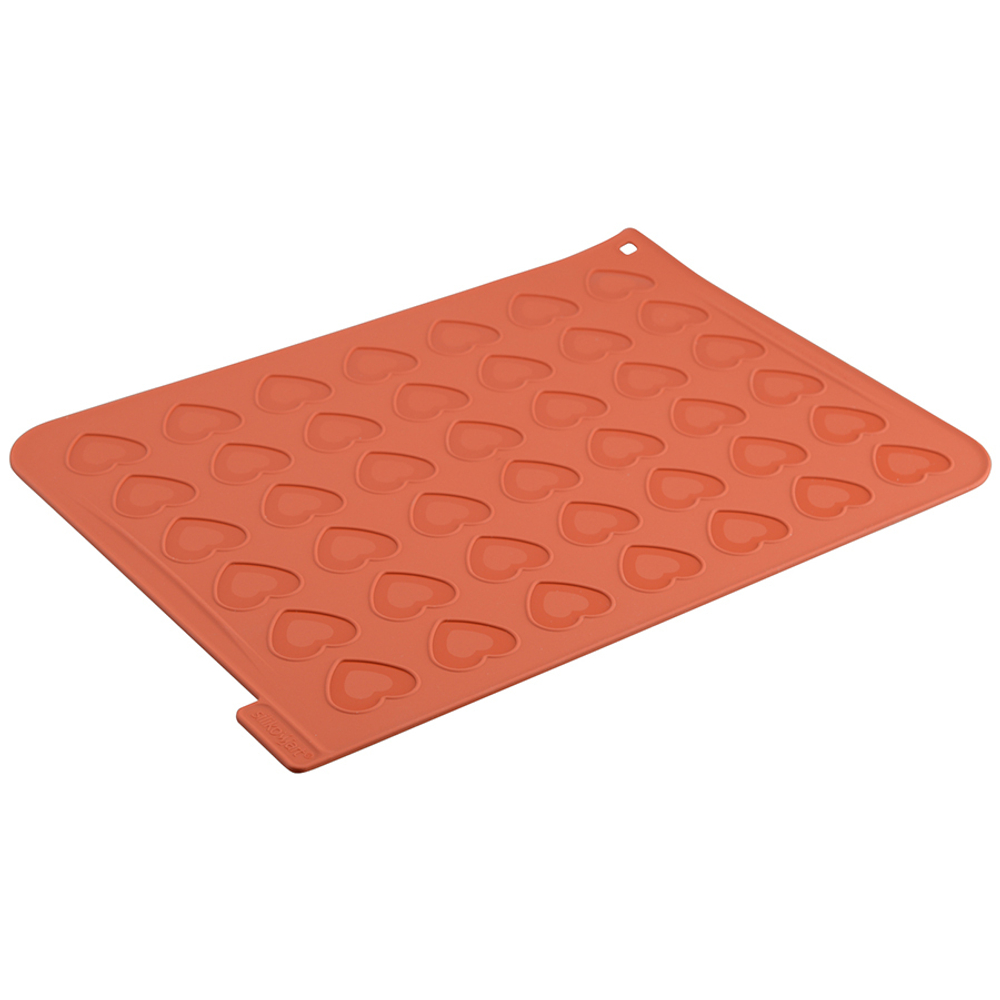 Форма силиконовая для приготовления печенья macaron heart, 30х40 см