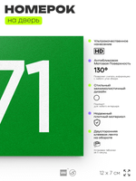 Номер на дверь 271, табличка на дверь для офиса, квартиры, кабинета, аудитории, склада, зеленая 120х70 мм, Айдентика Технолоджи