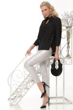 Блузка черная с декоративными пуговицами DStrend (Акция)