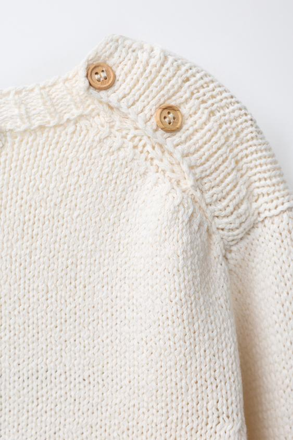 ZARA ВЯЗАНЫЙ СВИТЕР С ЗАЙЧИКОМ, ЭКРЮ