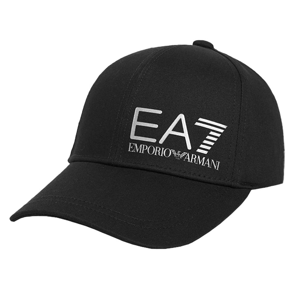 Теннисная кепка EA7 Man Woven Baseball Hat - black/silver