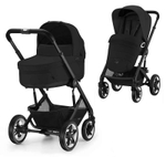 Коляска Cybex Talos S Lux BLK complete Aton S2 Lava Grey Base One 4 в 1 Moon Black с дождевиками
