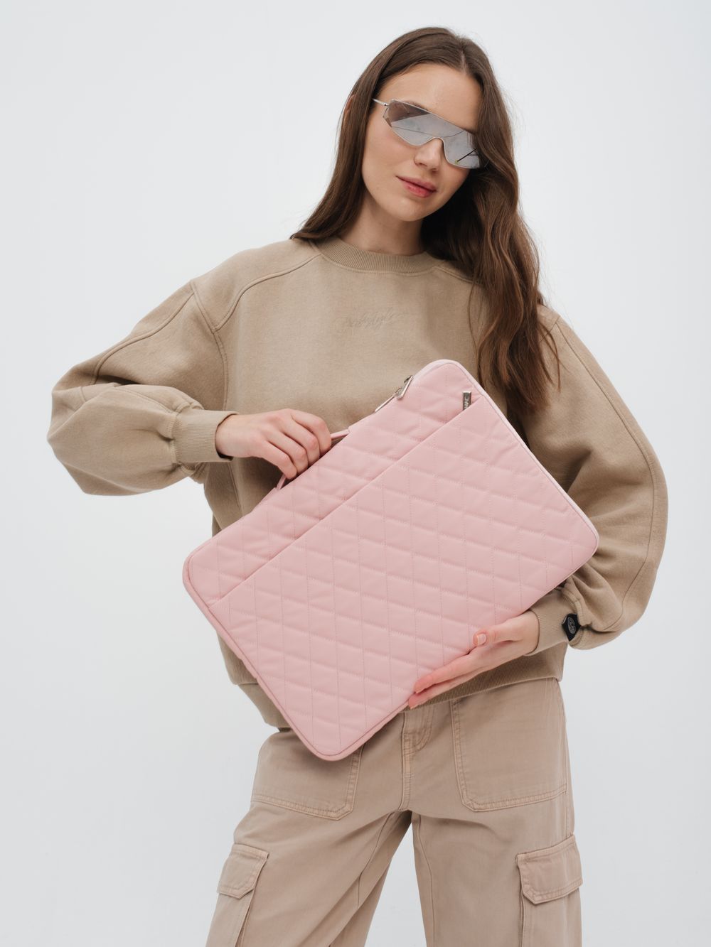 Чехол для ноутбука 14" и 15,6" (Стеганый розовый)