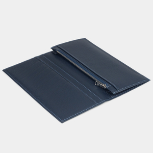 Кошелек кожаный, теленок синего цвета