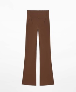 OYSHO Компрессионные брюки клеш Flare Compressive Raise Up, коричневый