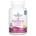 Nordic Naturals, омега-3 для применения в послеродовой период, со вкусом лимона, 60 капсул