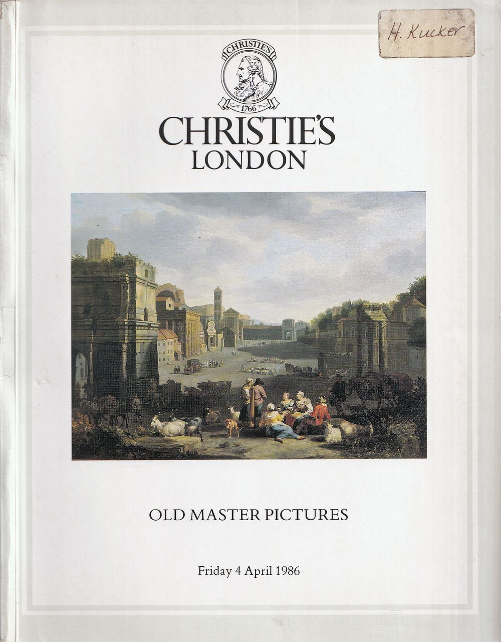 Каталог аукциона Christie's, Лондон, Живопись старых мастеров от 4 апреля 1986 года