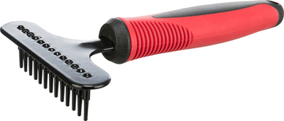 Расческа-грабли с частым зубом, пластик/металл, 8 x 16 см, Trixie