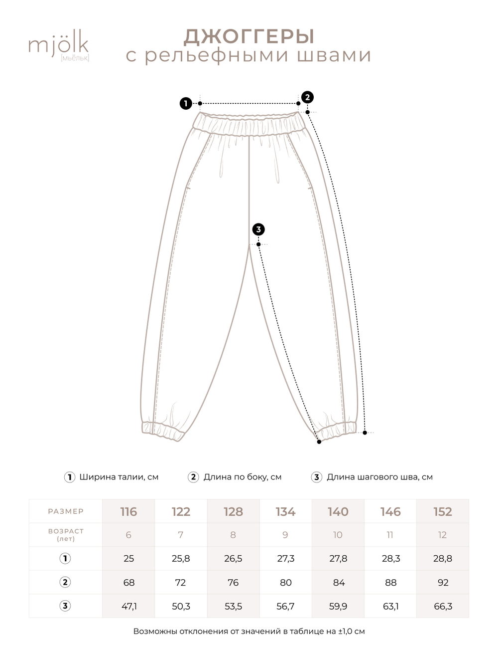 Джоггеры с рельефными швами Mjölk Ice Grey