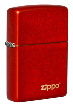 Легендарная классическая американская бензиновая широкая зажигалка ZIPPO Classic Metallic Red 49475ZL в подарочной коробке