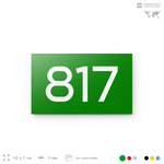 Номер на дверь 817, табличка на дверь для офиса, квартиры, кабинета, аудитории, склада, зеленая 120х70 мм, Айдентика Технолоджи