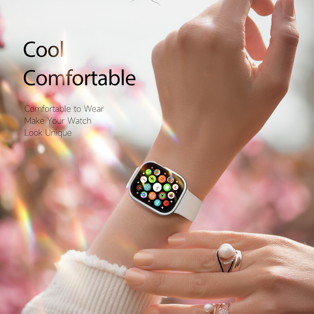 Чехол-бампер серебристого цвета из TPU от Dux Ducis для смарт часов Apple Watch размером 46 мм, на 10 серию, серия Hamo Series Case