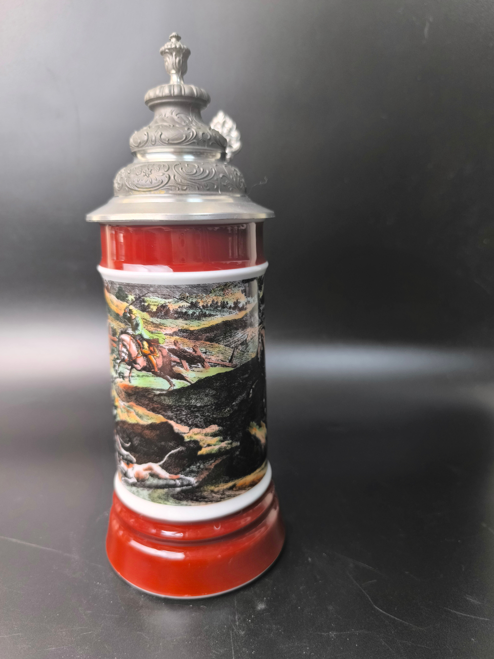 Кружка пивная (керамика с оловянной крышкой) Германия