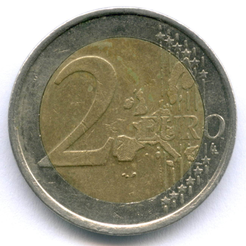2 евро 2003 год. Финляндия. Регулярный выпуск. Тип 1. Биметалл VF
