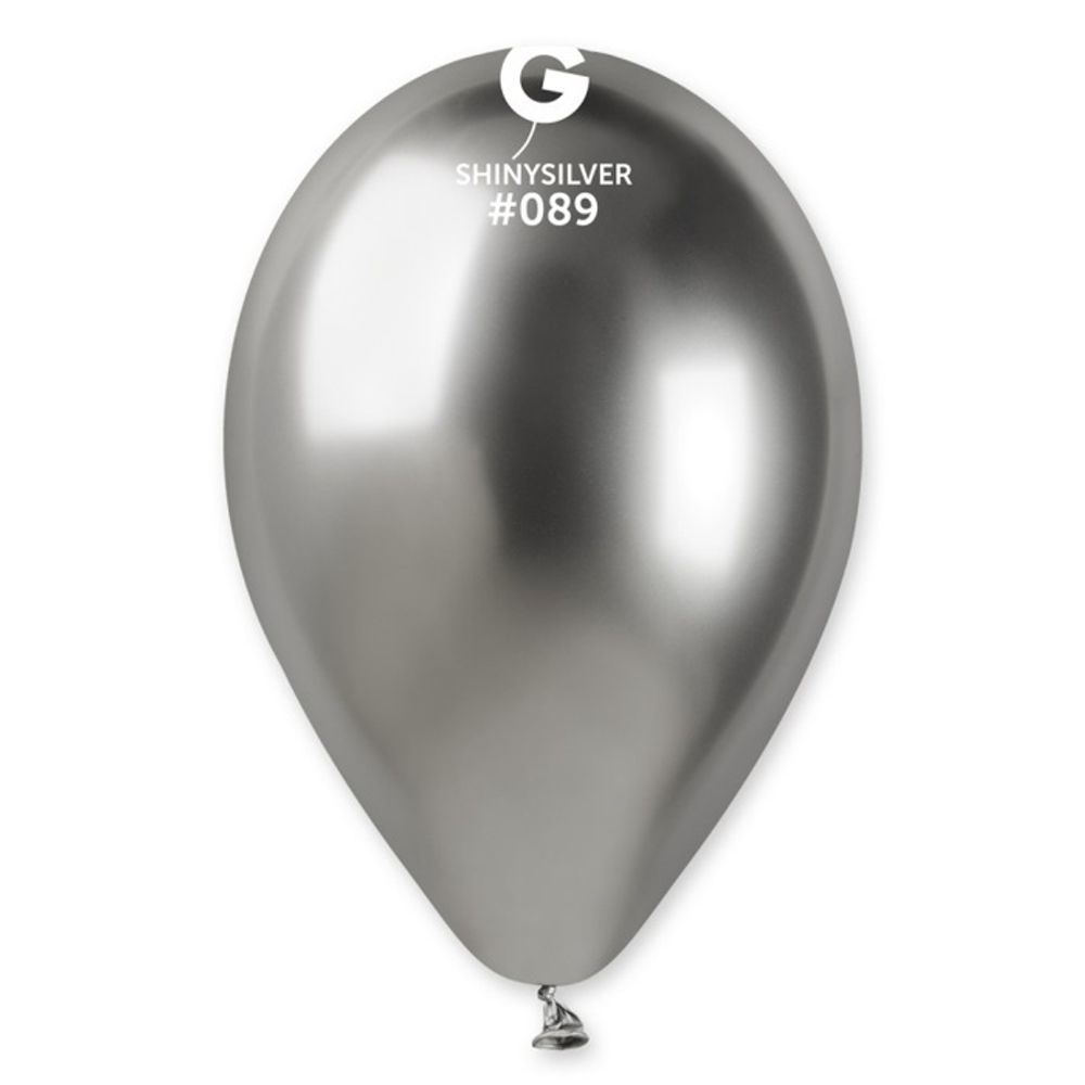 Воздушные шары Gemar, хром 089 серебро, 50 шт. размер 14&quot;