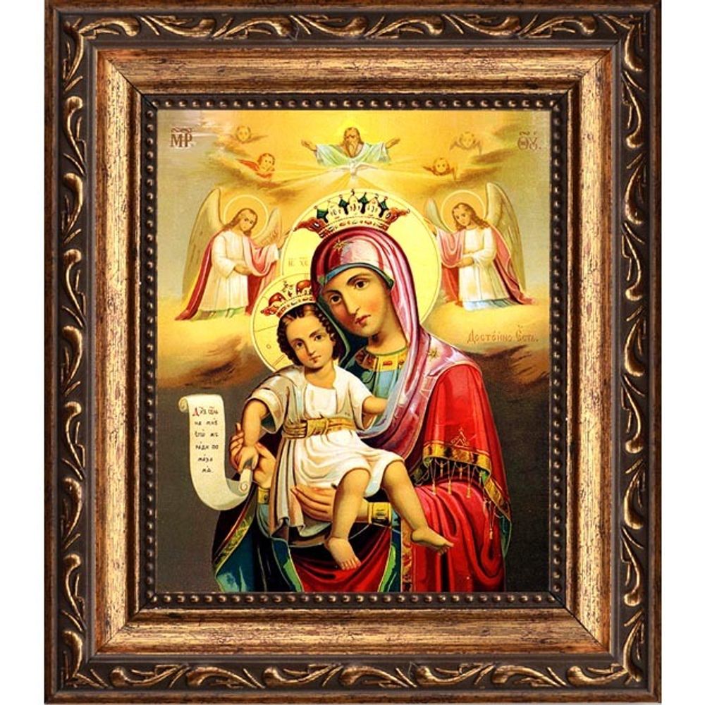 Милующая Икона Божьей Матери "Достойно есть" на холсте.