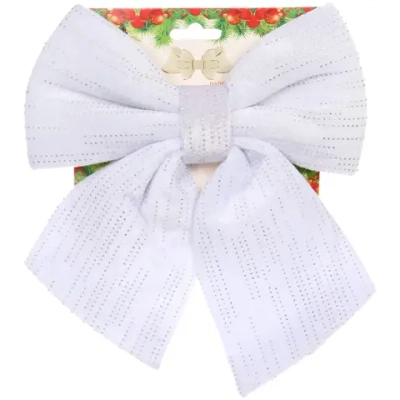 Бант на ёлку «Очарование» 20*25 см, Белый