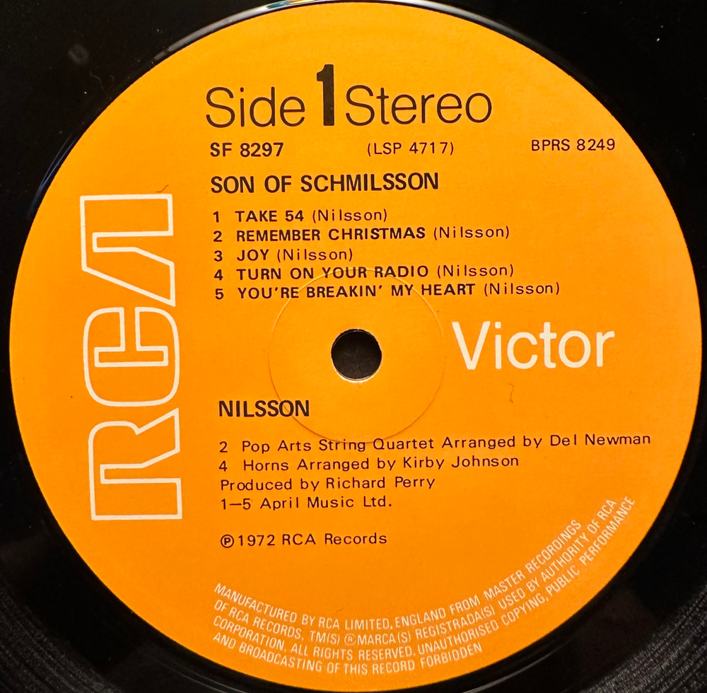 Nilsson - Son Of Schmilsson (Англия 1972г.)