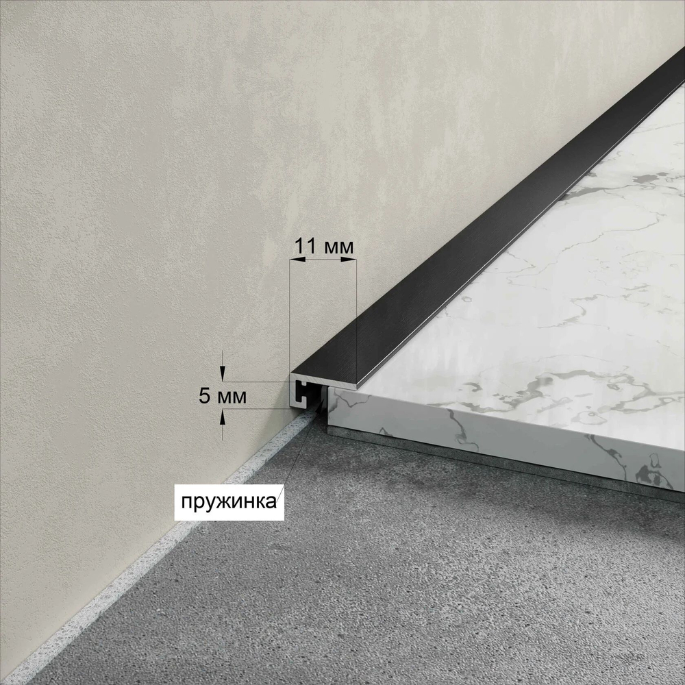 Микроплинтус МП-03. Длина 2,5 м.п. 7 пружин.