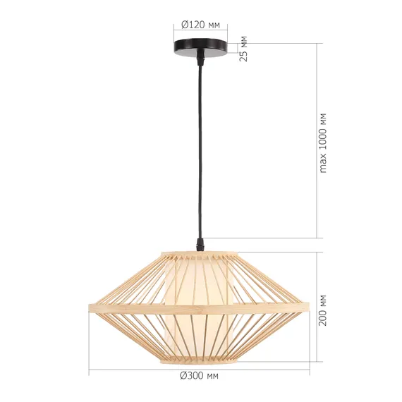 SL6241.533.01 Светильник подвесной ST-Luce Древесный/Белый E27 1*40W ALMA