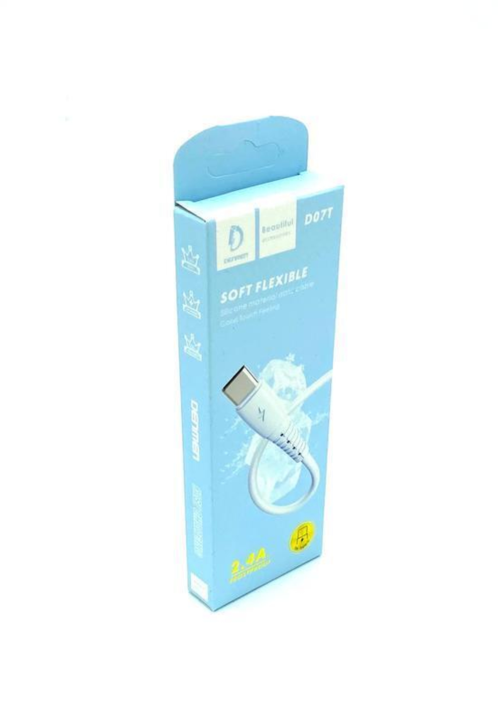 Кабель DENMEN D07T USB-Type-C 2.4A 1м Silicone Blue