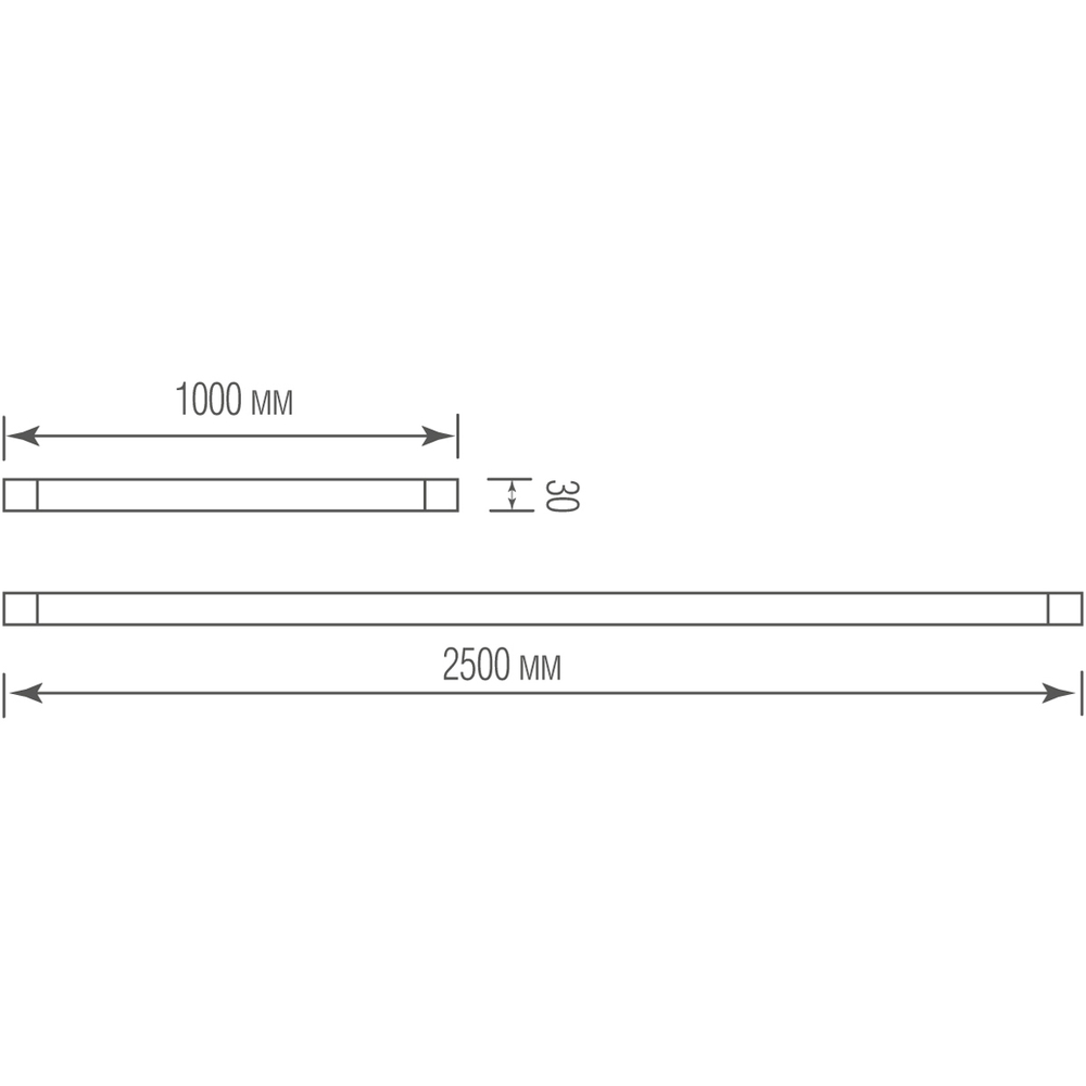 Led светильник для Round Line,   Tuba,  DC 48В,  14Вт,  Ra90,  D30xL1000 мм,  940Лм,  360°,  3000К