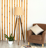 Торшер напольный коричневый с горчичным абажуром в стиле лофт, светильник напольный классический, Фьорд, E27, 60 Вт