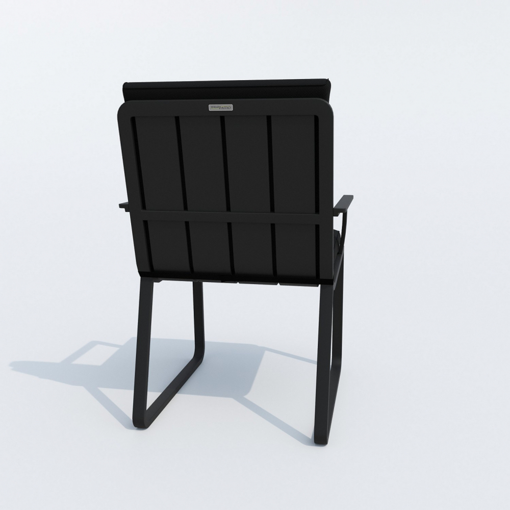 Обеденная группа Ideal Patio ДИВА АЛЬБА  каркас карбон, стол стекло диа 110, ткань черная