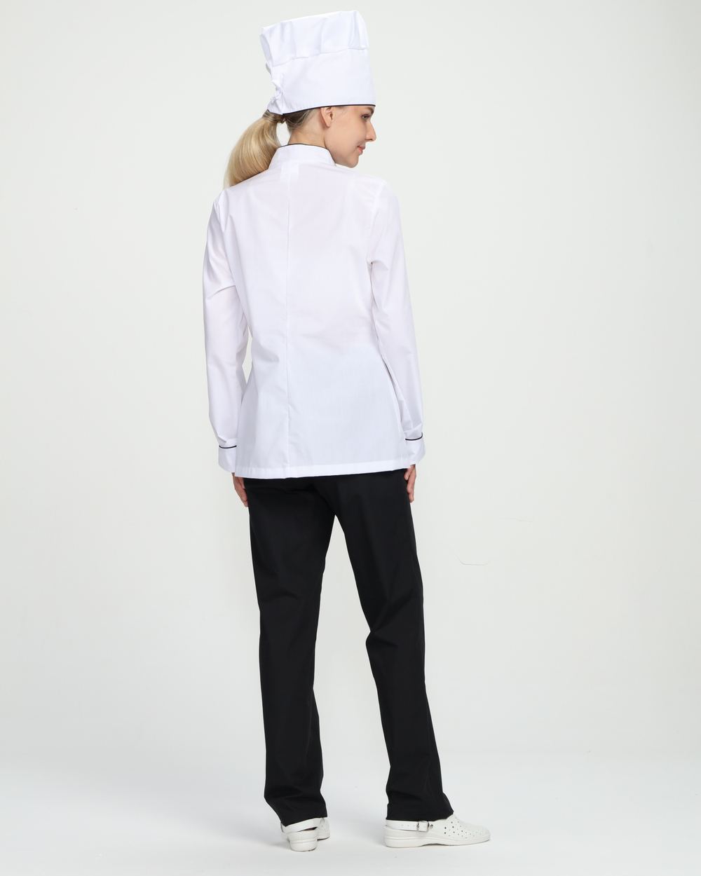 Костюм женский повара Гурман (тк.ТиСи), белый/черный