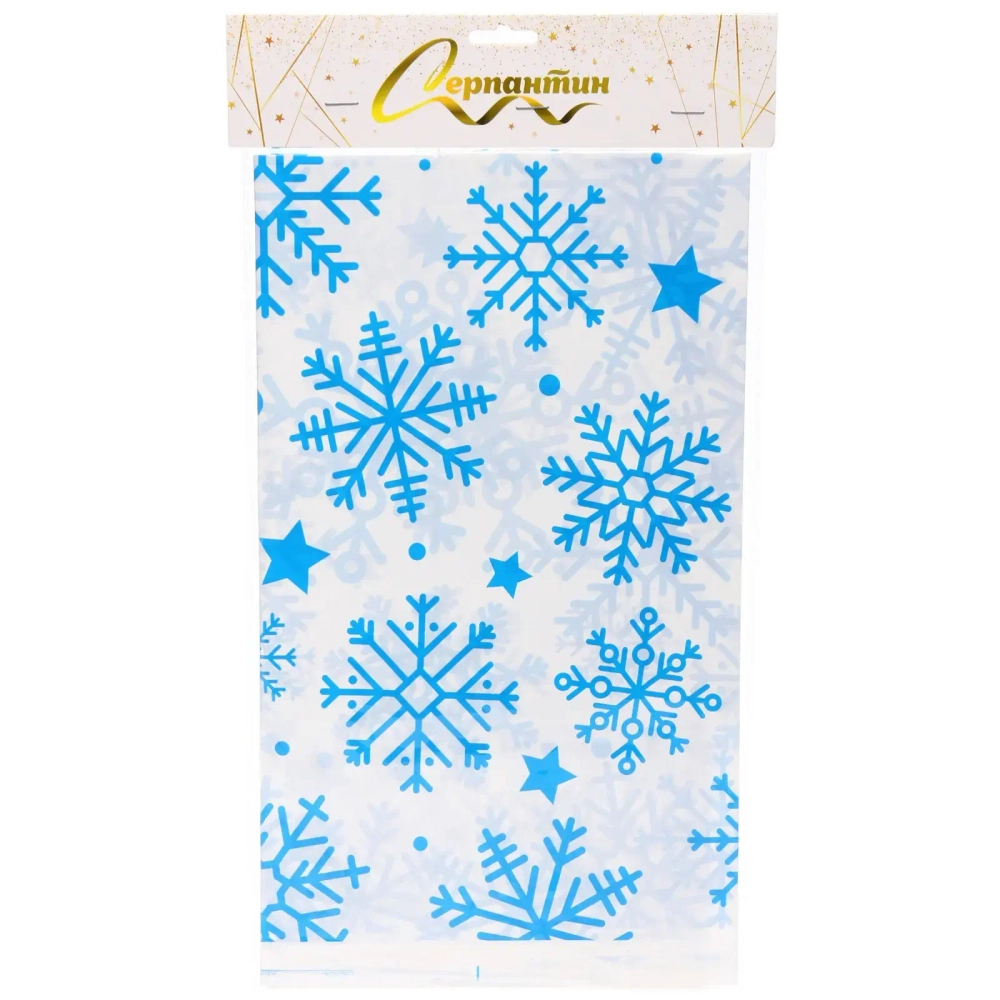 Скатерть «Падал снег « 108*180 см, пвх, Голубой