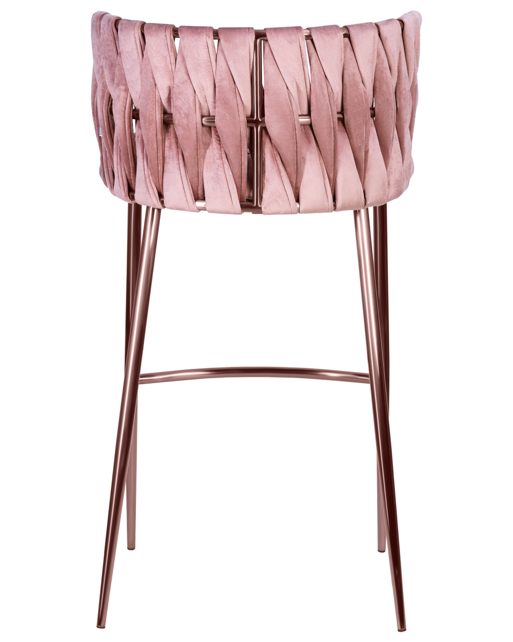 Набор 4 шт Стул барный DOBRIN EMMA ROSE GOLD, розовый велюр (VF-10)