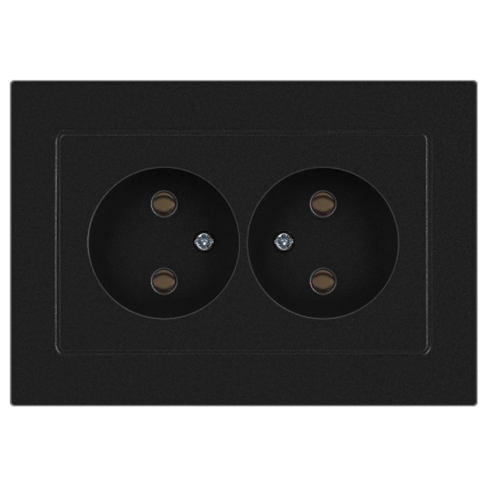 Розетка Intro Accent 6-204-05 двойная 2х2P 16А-250В IP20 СУ AL/CU антрацит