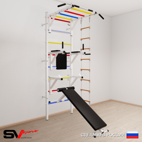 Шведская стенка Sv Sport усиленная 662 (Турник рукоход/Брусья/Стойка/Скамья/Лестница)