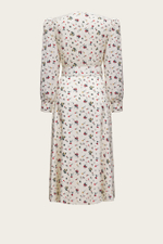 Белое платье-миди "Луиза" с цветочным принтом