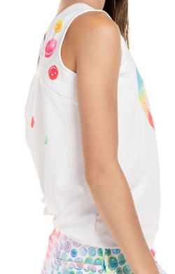 Футболка для девочки теннисная Lucky in Love Novelty Print All Smiles Tie Back Tank - разноцветный