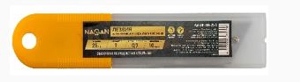 Лезвия отламыв. 25мм  (уп10шт)  толщ.0,5мм,  высокоуг. сталь,2-ая заточка   NAGAN