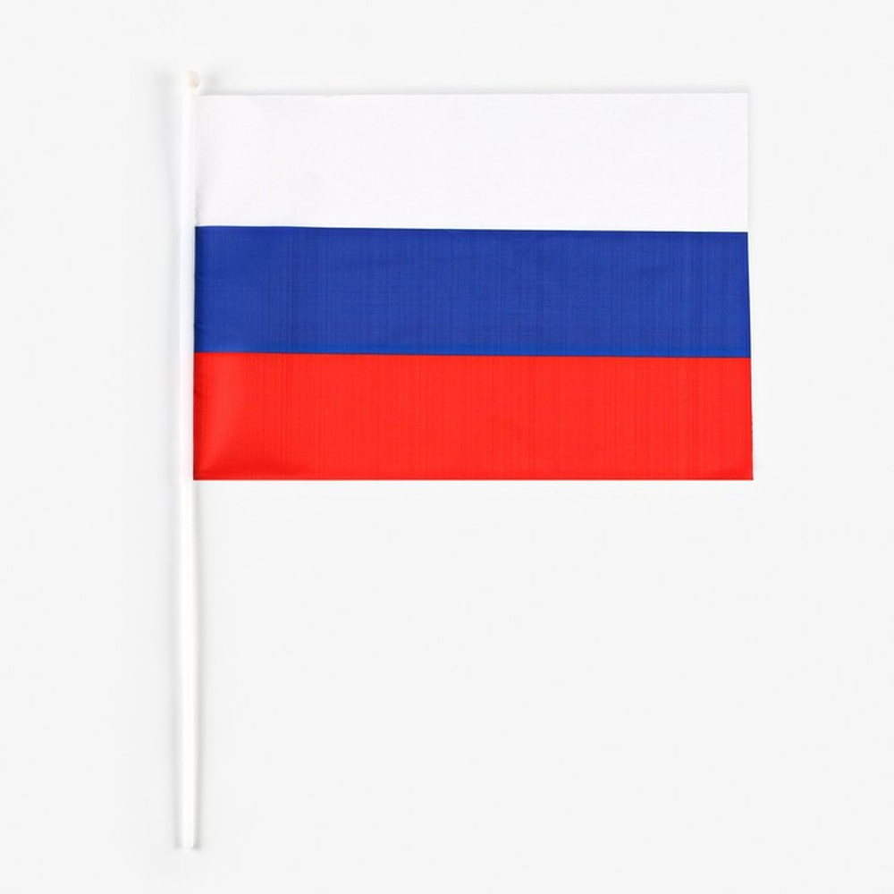 Флаг России, 30 х 45 см, шток 60 см, полиэфирный шёлк  412818