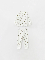 Пижама из фактурного хлопка с принтом листочки