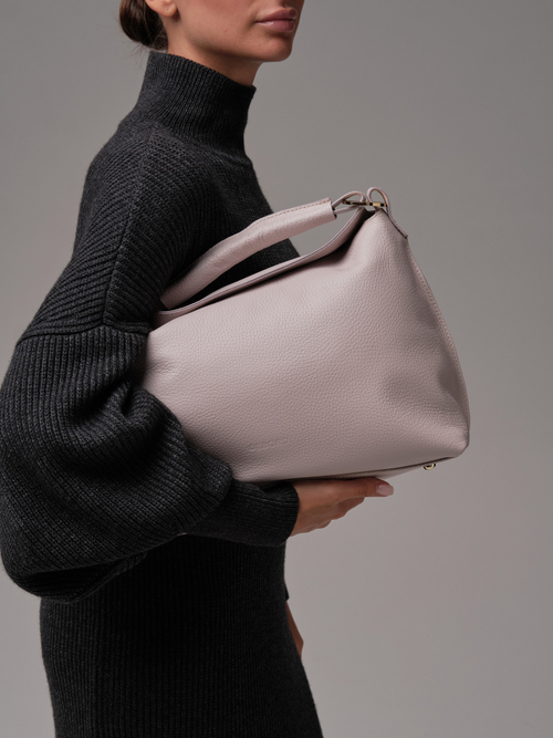 Кожаная сумка Deboro 30900 розовый дым